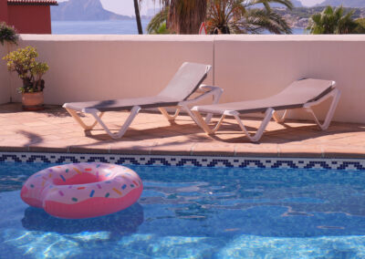 inflatable ring on a swimming pool